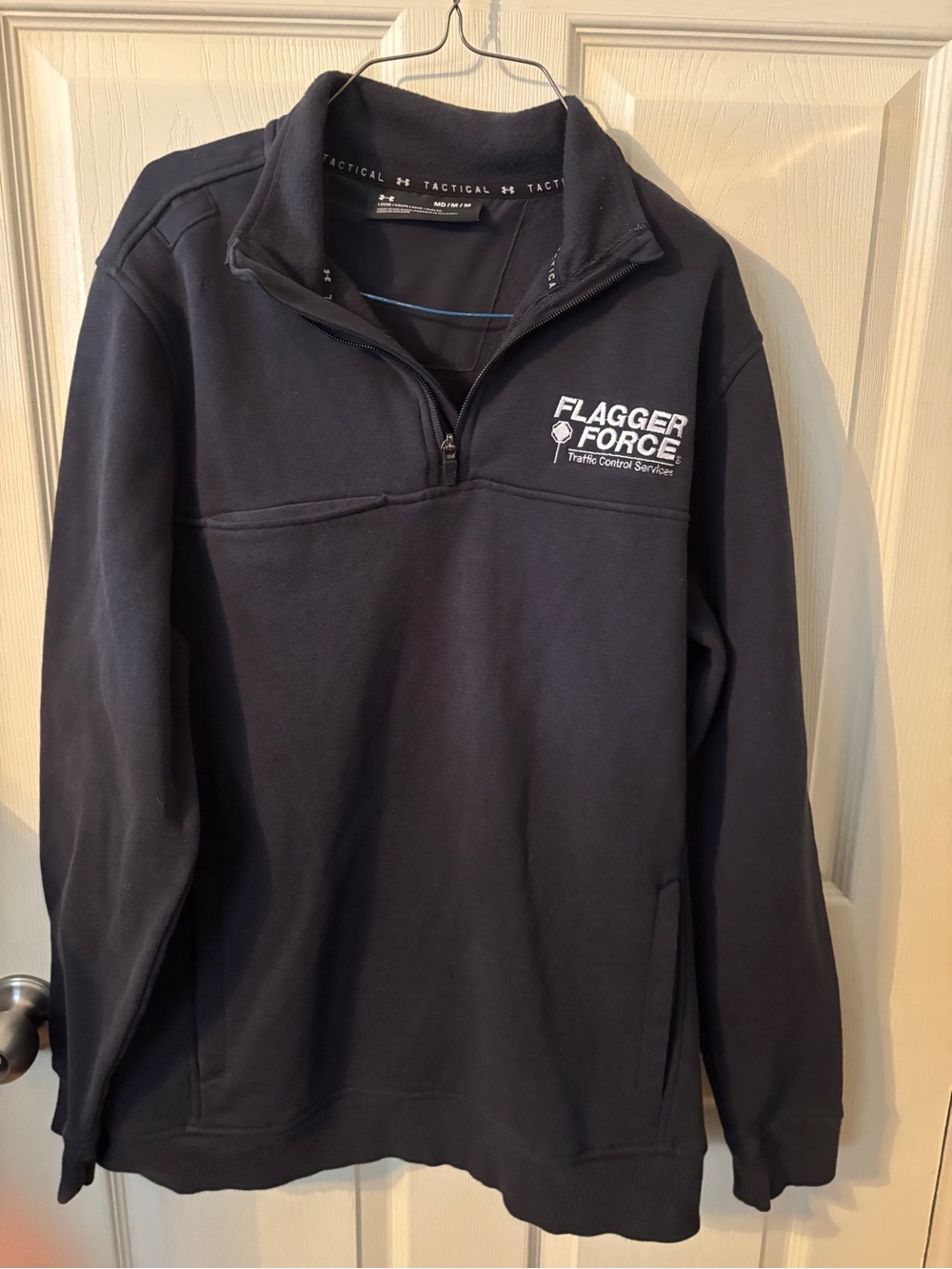 Under Armour Navy 1/4 Zip Pullover with Flagger Force Logo